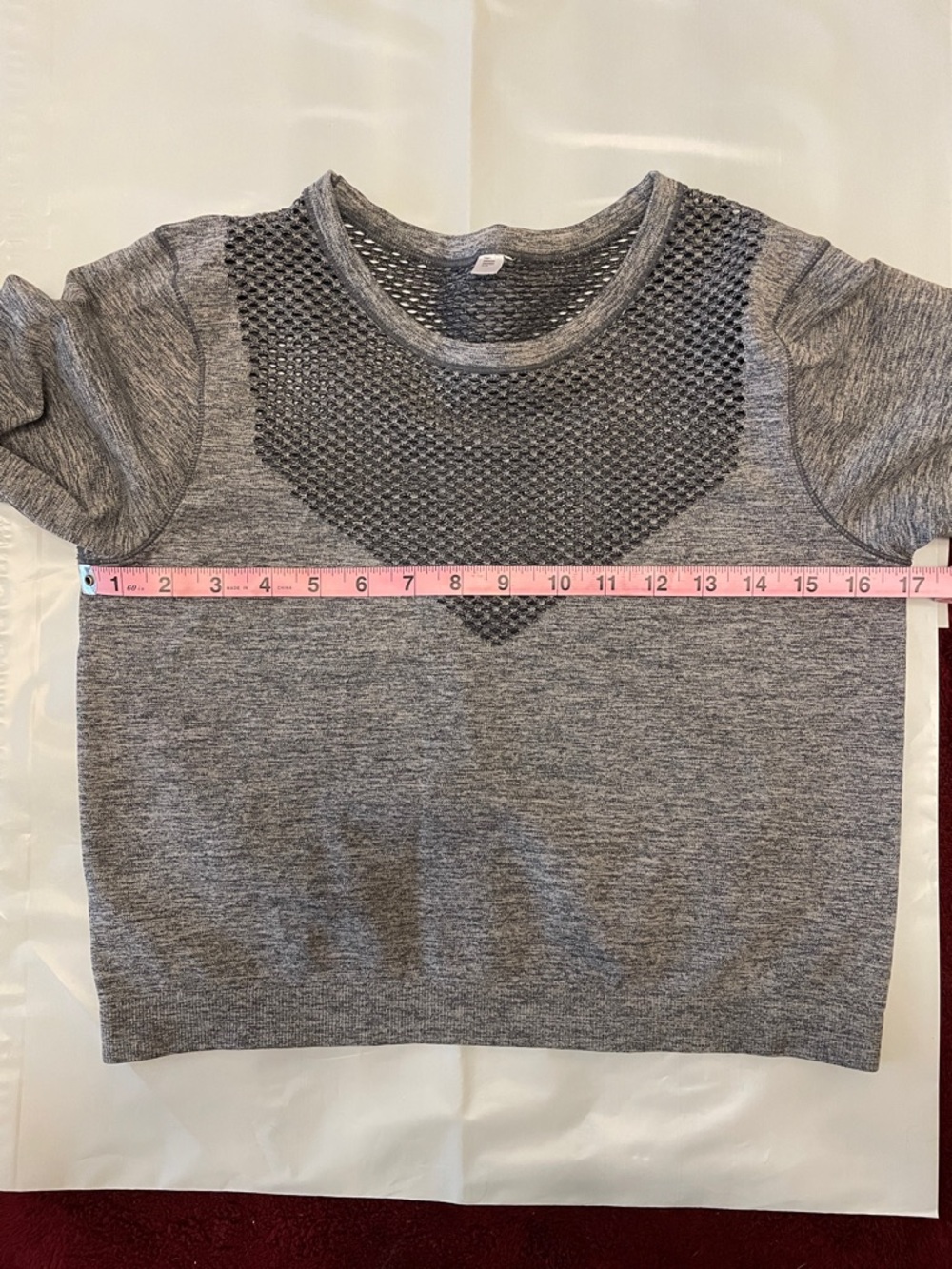 Gray Long Sleeve Mesh Pullover - Picture 7 of 9
